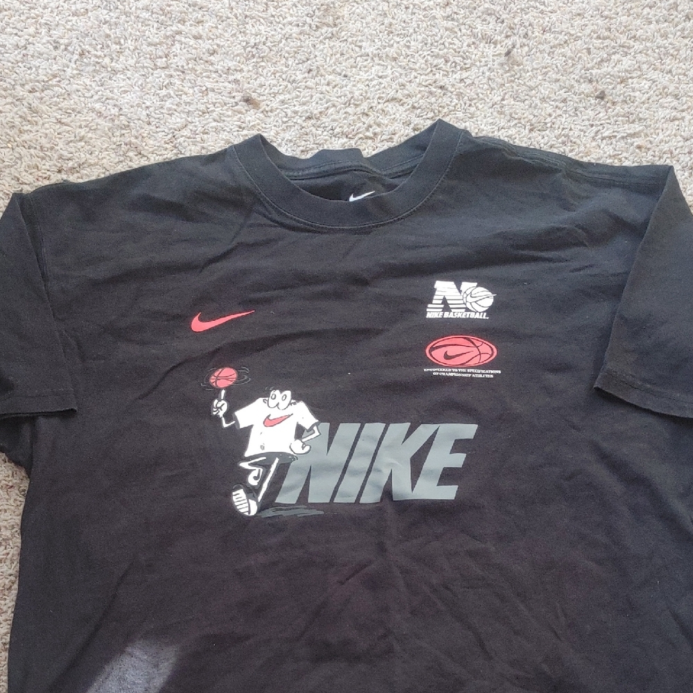 Nike Black Tee with Red and Gray Graphics